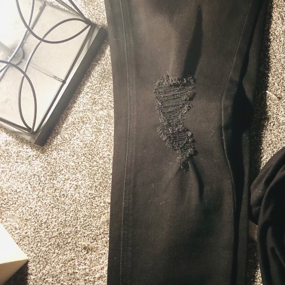 BLACK VANILLA STAR high rise Jeggings! Destructed Sz 9 - Picture 14 of 15